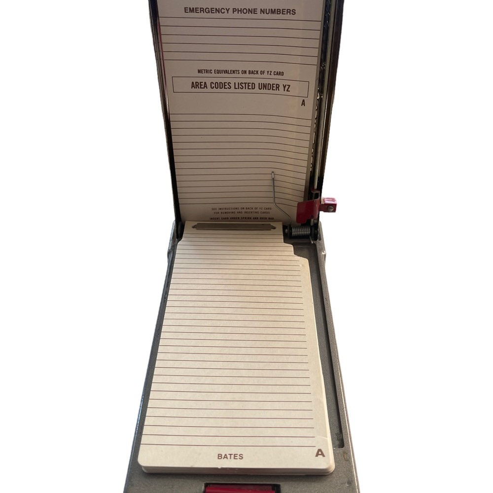 Vintage Bates Metal Secretary List Finder Phone Index Directory Unused Pages - Picture 5 of 7